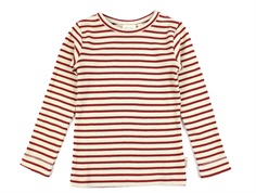 Petit Piao chili pepper/dark off white striped t-shirt modal